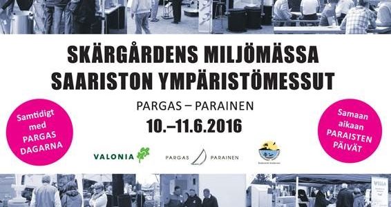 Saariston ympäristömessut – Skärgårdens miljömässa 10. – 11.6. Paraisilla