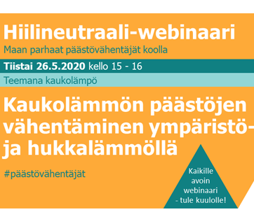 Kaukolämmön päästöjen vähentäminen ympäristö- ja hukkalämmöllä 26.5.