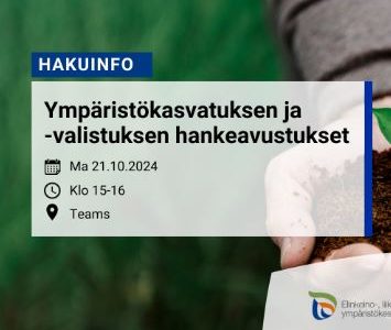 Hakuinfo: Ympäristökasvatuksen ja -valistuksen hankeavustukset 21.10.2024, Teams