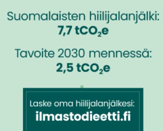 Uudistunut Ilmastodieetti.fi-laskuri auttaa arvioimaan oman hiilijalanjäljen